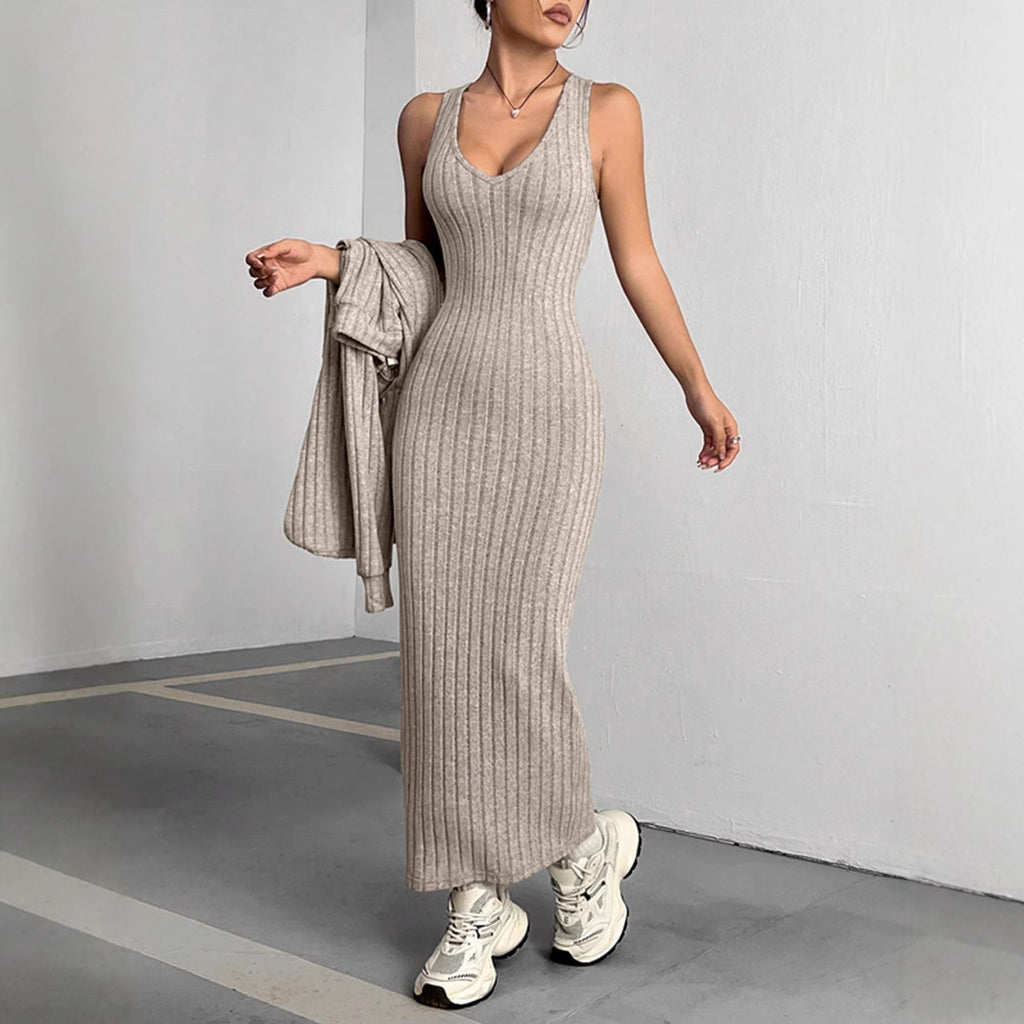 Herbst-/Winter-Zweiteiler: Hoodie-Weste & Rock – Figurbetont & Stilvoll - Lirome