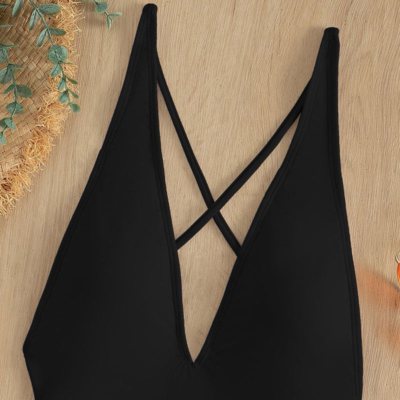 Einteiliger Badeanzug für Damen mit tiefem V-Ausschnitt - Lirome