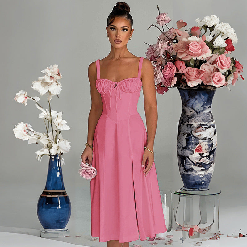 Lässiges Slim-Fit-Kleid mit Schnürung & Schlitz - Lirome