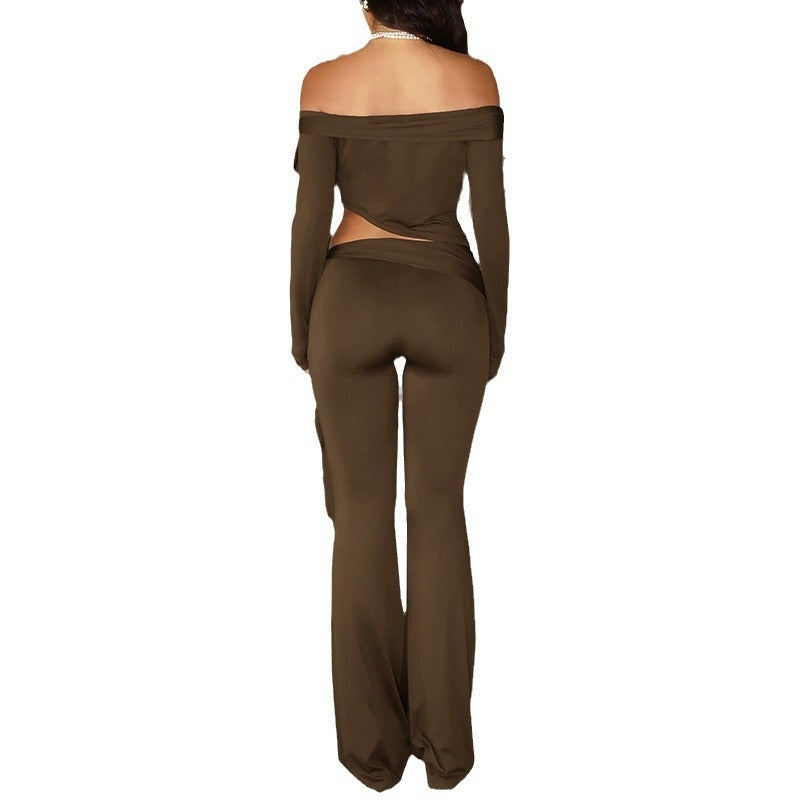 Eleganter Zweiteiler – Tailliertes Wickel-Top mit Revers & Langarm - Lirome