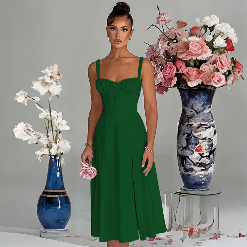 Lässiges Slim-Fit-Kleid mit Schnürung & Schlitz - Lirome