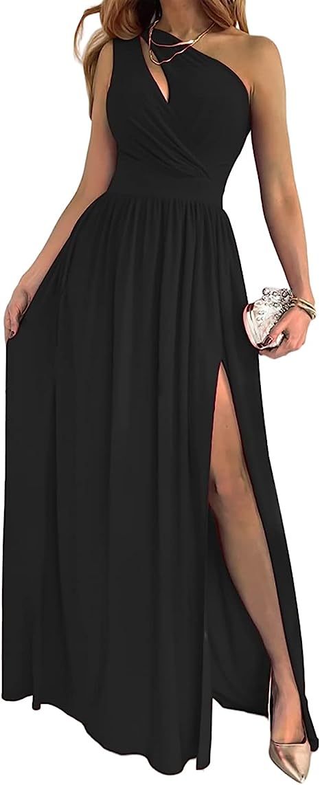 Elegantes sexy Cocktail-Maxikleid mit geteiltem Ausschnitt - Lirome