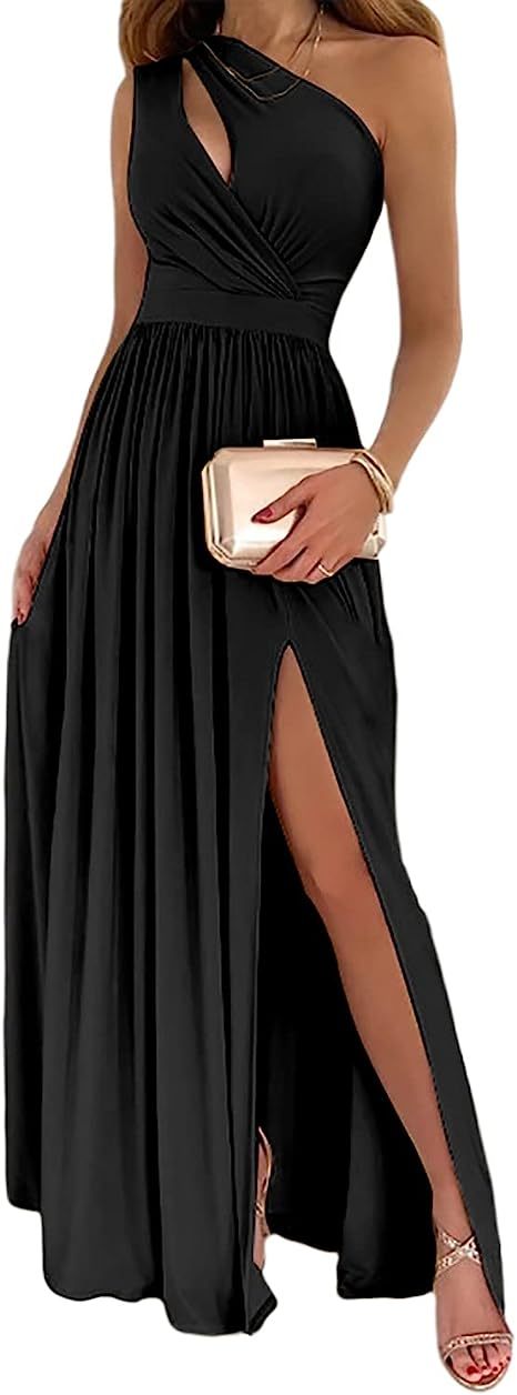 Elegantes sexy Cocktail-Maxikleid mit geteiltem Ausschnitt - Lirome