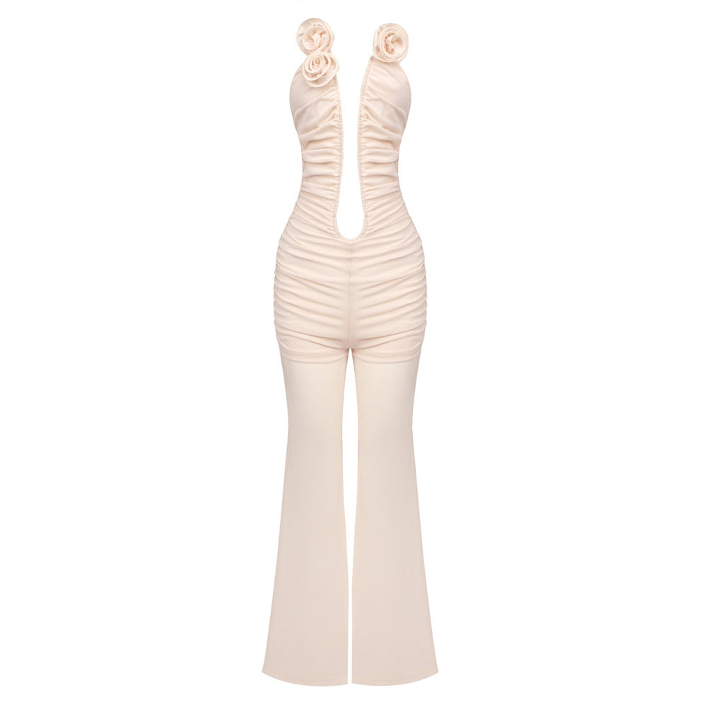 Eleganter Mesh-Jumpsuit mit figurbetonter Passform - Lirome