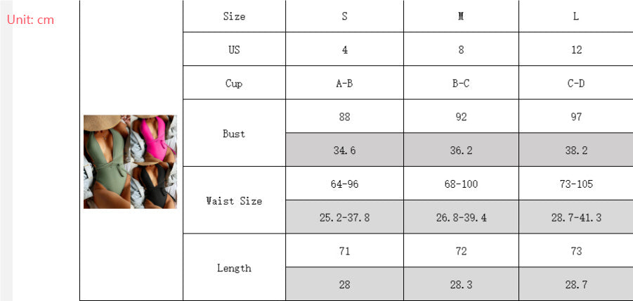 Modischer Damen-Badeanzug – Einfarbig & Figurbetont - Lirome