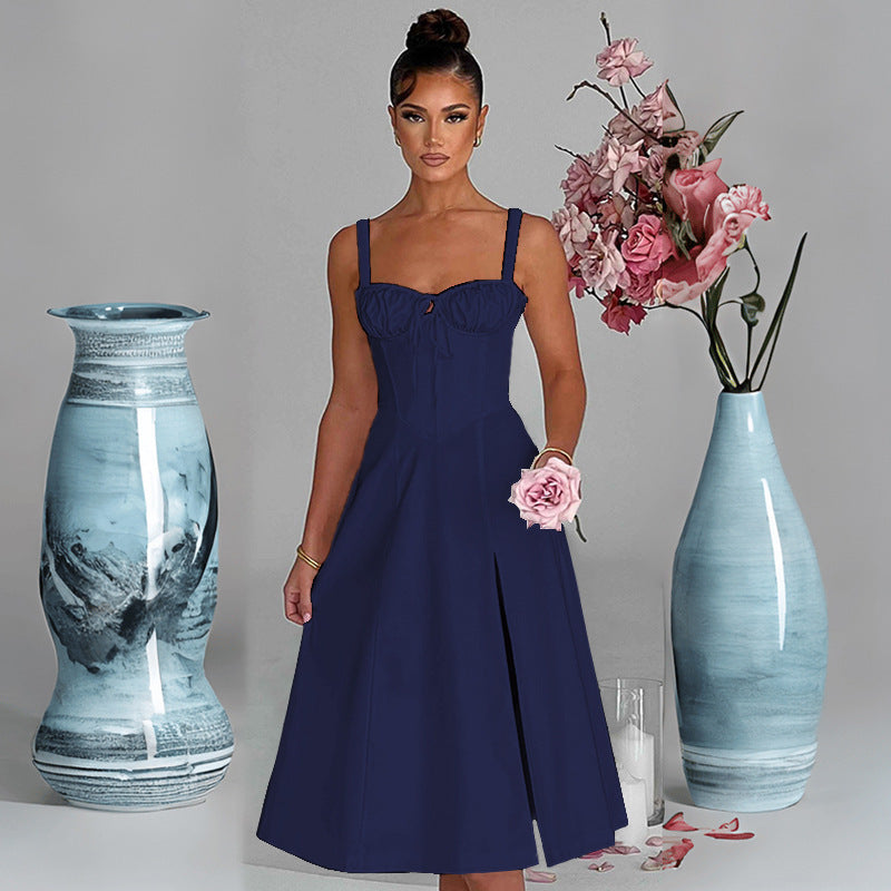 Lässiges Slim-Fit-Kleid mit Schnürung & Schlitz - Lirome